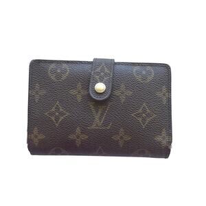 Louis Vuitton Monogram Wallet Brown Bifold Snap Closure Vintage LV 5.5”x4”